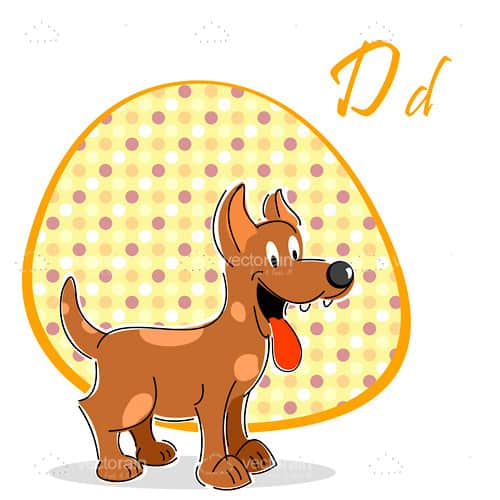 Friendly Smiling Dog with Retro Pattern and Sample Text